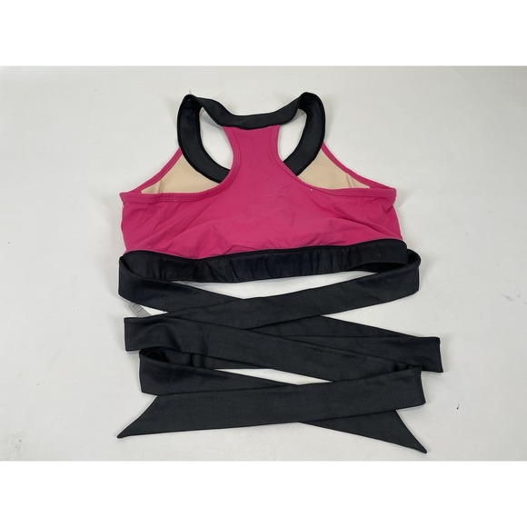 Reebok Fitted Playdry Dance Bra Womens Size M Pink Black NWT - Picture 2 of 9